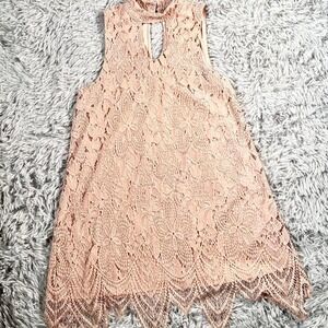 Pink Lace Aline Fairy Romantic Feminine Whimsical Coquette Dress